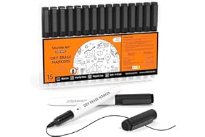 Shuttle Art Dry Erase Markers, 15 Pack Black Magnetic Whiteboard Markers with Erase,Fine Point Dry Erase Markers Perfect For Writing on Whiteboards, Dry-Erase Boards,Mirrors for School Office