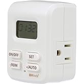Southwire Woods Indoor Plug-In Astronomical Timer - Automate Appliances - 2 Grounded Outlets - Energy-Saving Timer - Home Security - Programmable Daily Schedules