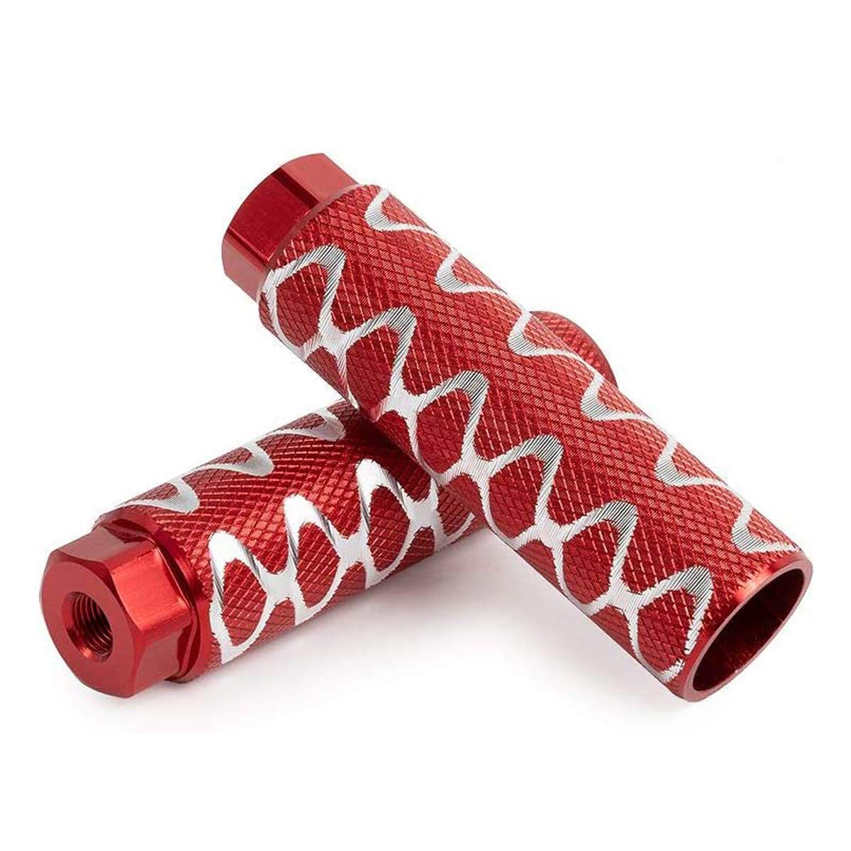 ZONSUSE 2PCS Bike Foot Pegs Aluminum Alloy Anti-Skid Lead Bicycle Foot Rest Stunt Pegs, BMX Anti-slip Rear Feet Pedals for BMX Stunt Pegs, Mountain Bikes Passengers Cycling Accessories (Pink)