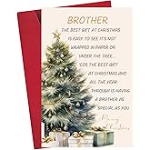 FSSDAS Funny Brother Christmas Card With Envelope, Great Christmas Gifts for Brothers from Sister Cousin, Merry Xmas Festival Cards for Men Male, Meaningful Xmas Card for Brother In Law