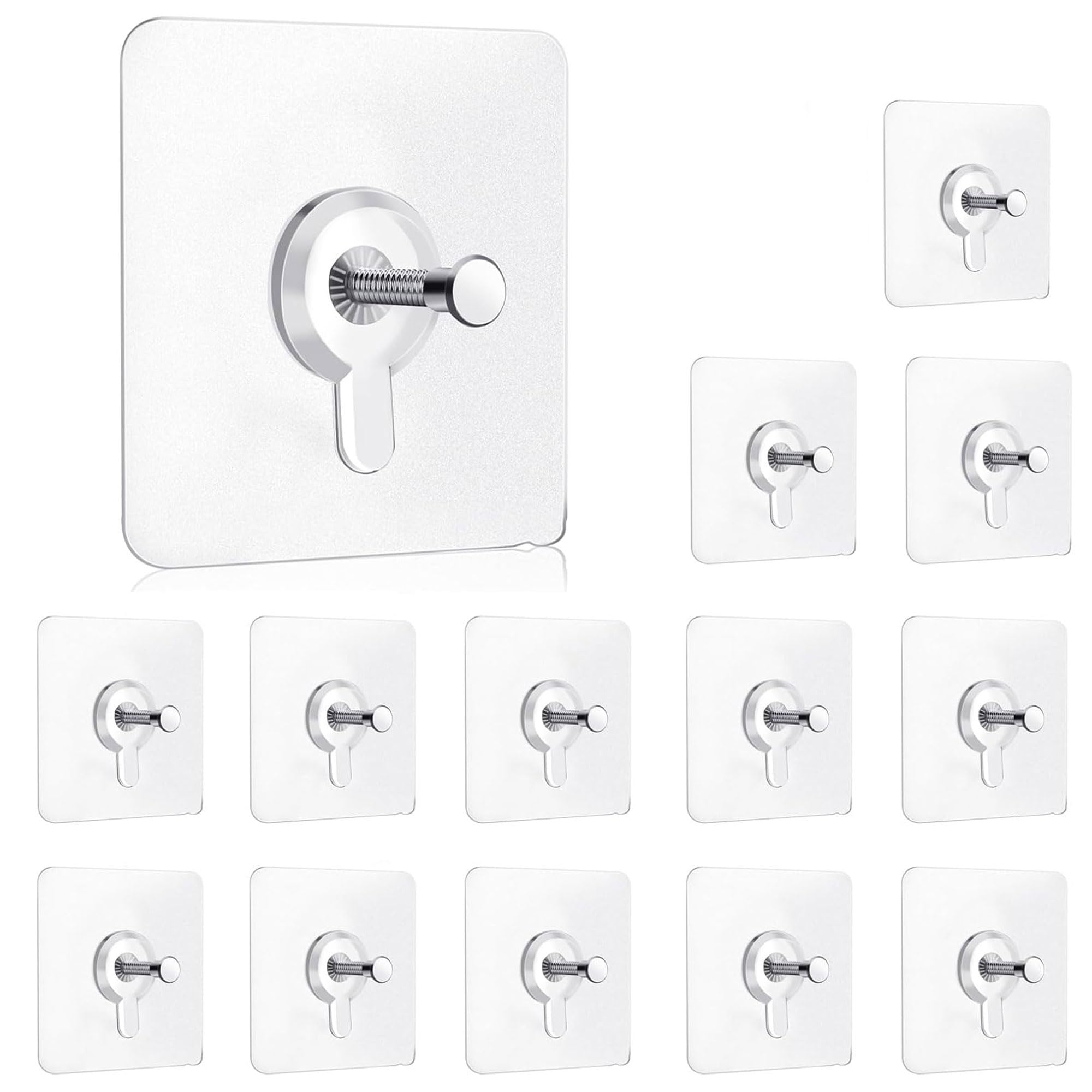 Photo 1 of 14PCS Picture Hangers Without Nails, Wall Hangers Without Nails, Adhesive Wall Hooks Command Hooks Picture Hanging for Inside Kitchen, Bathroom, Home and Office (10mm)