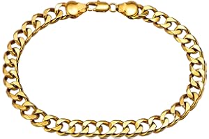 kelistom Gold Cuban Link Anklet Bracelet for Women Men, 7mm Wide 14K Gold / 18K Gold/White Gold Plated Diamond Cut Curb Chain Ankle Bracelets for Women Men 9 10 11 inches