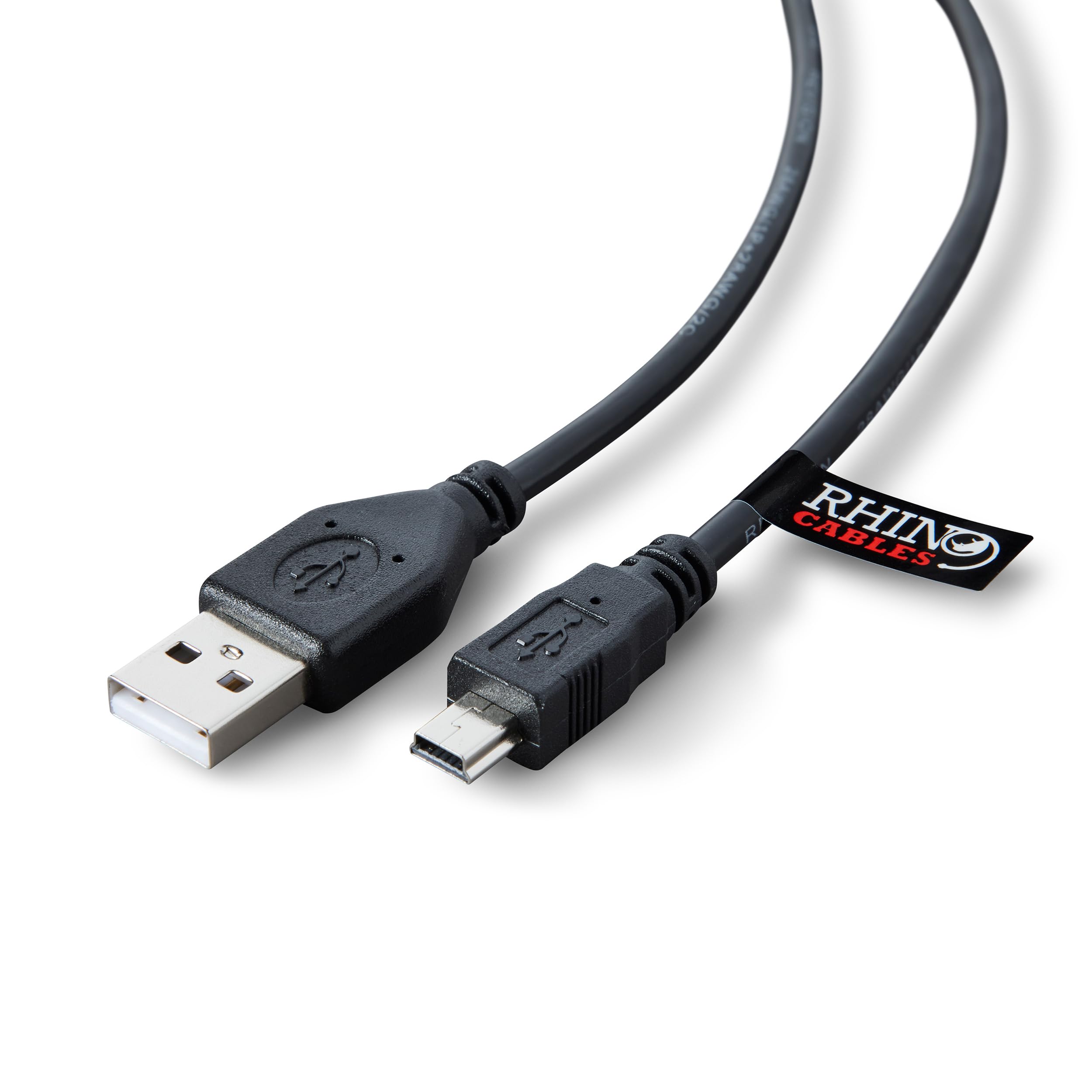 rhinocables USB to Mini B 5-Pin Cable |Durable Design, Fast Charging & Sync | Universal Compatibility for PS3 Controllers, Cameras, GoPro & More | USB 2.0 with 480 Mbps Data Transfer (50cm,Pack of 1)