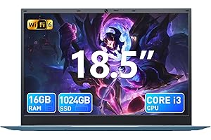 AKCHART 18.5 Inch Laptop, Core i3 Processor, 16GB RAM 1TB SSD, Windows 11 Home, 180° Foldable Display, 8000mAh Battery, Full-
