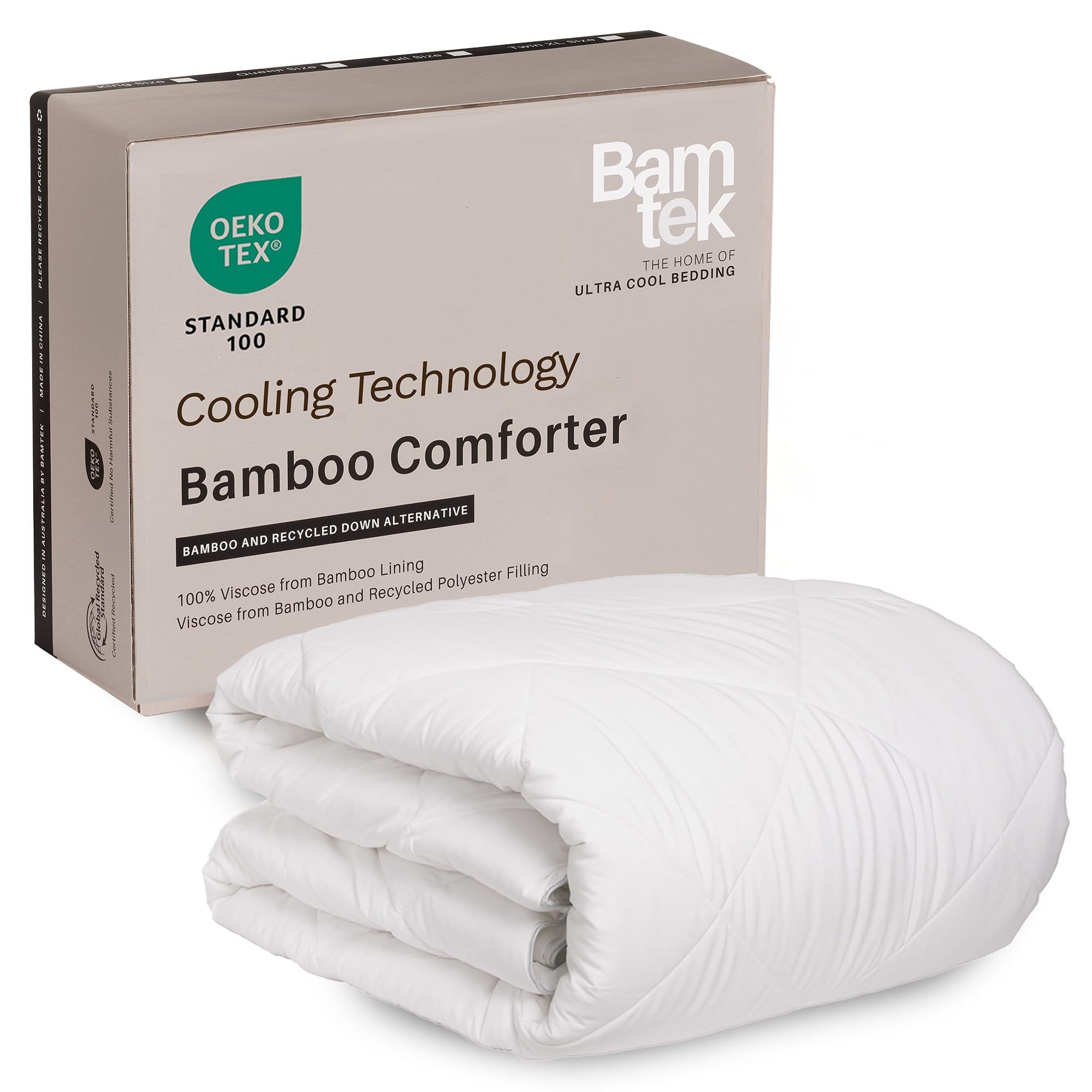 Photo 1 of Bamtek 100% Viscose Derived from Bamboo Comforter, Cooling Comforter, Duvet Insert, Breathable, Extra Fluffy, Lightweight Comforters, Queen Size