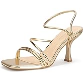 Viciously Vixen Women's Strappy Kitten Heels Square Open Toe Sandals Party Wedding Ankle Strap Shoes