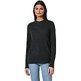 Women’s 100% Pure Cashmere Cableknit Sweater – Grade A Mongolian Cashmere Pullover, Soft Warm Luxury Crew Neck Knit