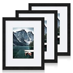 Hongkee 8x10 Black Picture Frames set of 3, Made of