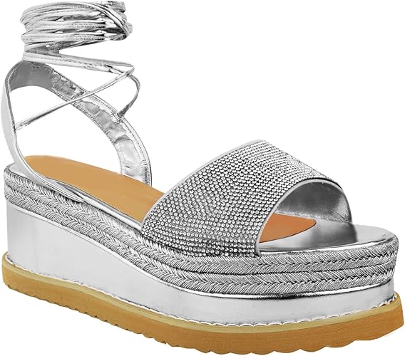 sparkly platform sandals