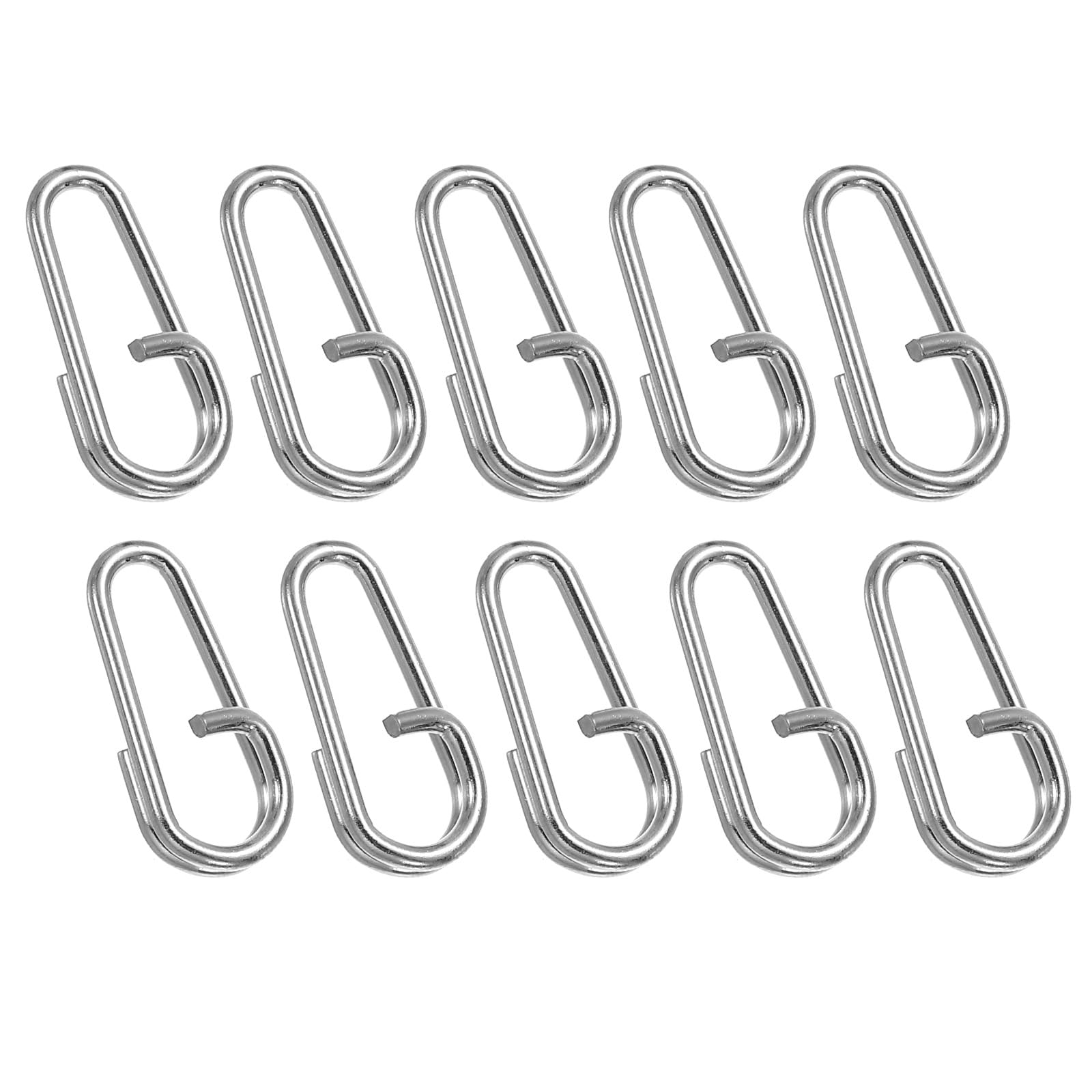 PATIKIL 0.7 x 0.31 Inch Fishing Snaps Clips, 50 Pack Stainless Steel Oval Split Rings Fishing Fishing Tackle Quick Change for Freshwater Saltwater, Silver