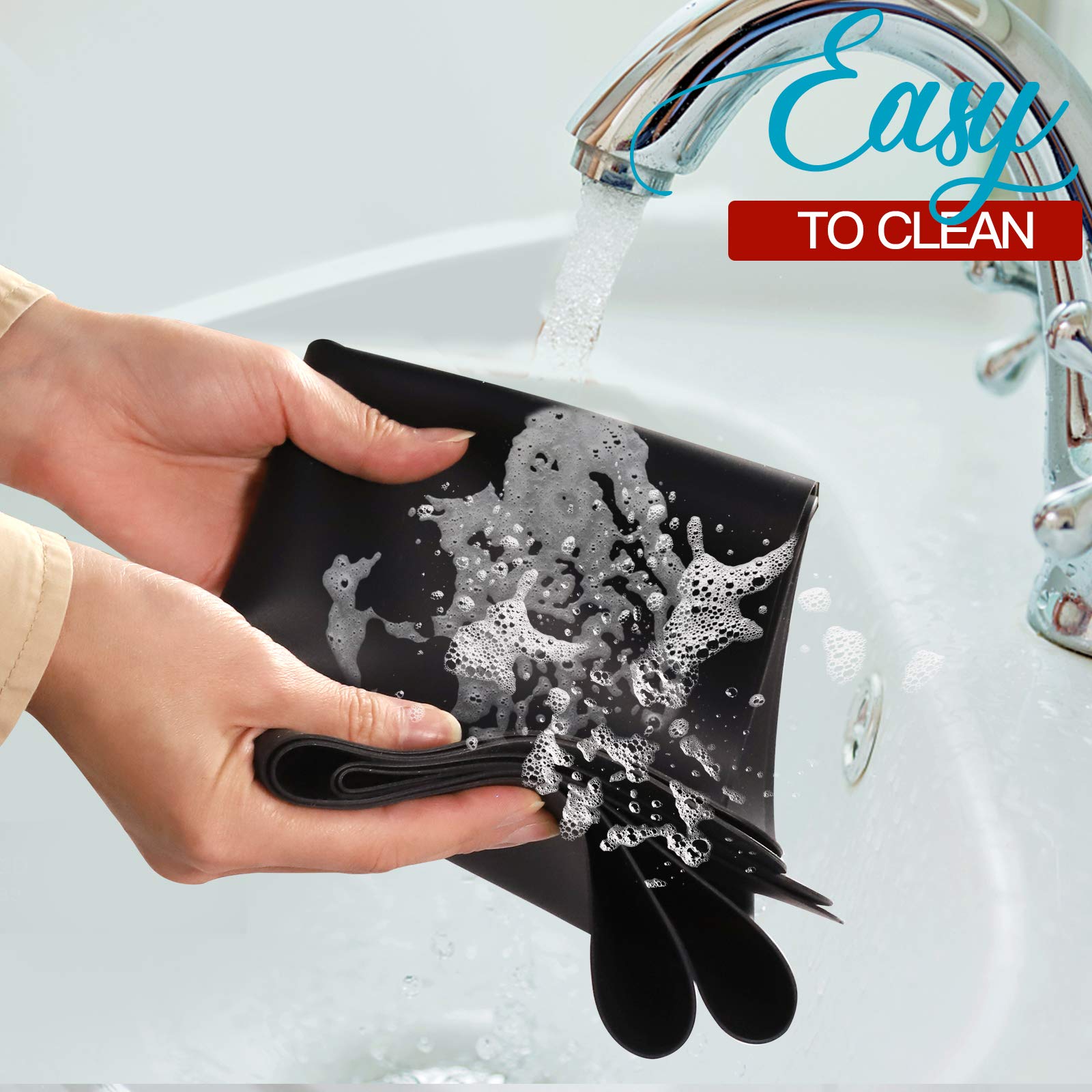 LEOBRO Silicone Mat, 23.4” x 15.6” Black Silicone Mats for Crafts, Resin Molds, Play Dough Mat, for Resin, Clay, Paint, Arts and Crafts, 1 MM Thick