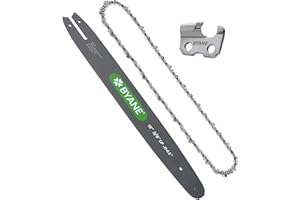 BYANE 16 Inch Carbide Chainsaw Bar and Chain Combo for Stihl, 3/8" LP Pitch, 043" Gauge, 55 Drive Links, Fits Stihl MS170, MS171, MS180c, 61PMN3, Oregon R55 and More