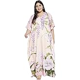 Oussum Women Kaftan Plus Size Polyester Summer Lightweight Caftan Swimsuit Cover Ups Maxi African Mumu Lounge House Dress