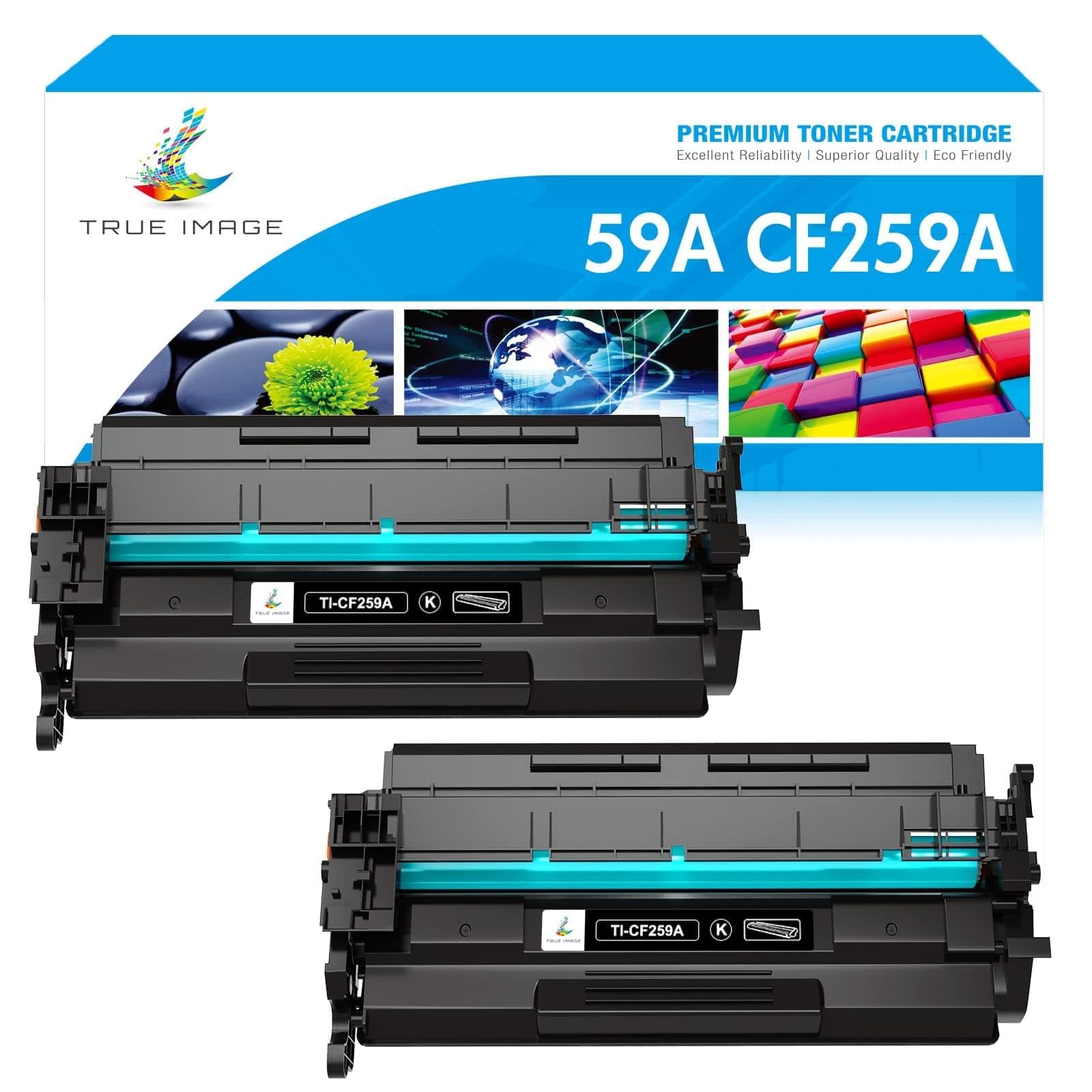 TRUE IMAGE No Chip Compatible for HP 59A CF259A 59X CF259X Toner Cartridge LaserJet Pro MFP M428fdw M428dw M428fdn M304dn M304n M404dw M404dn M404n M428 M404 M304 (Black, 2-Pack)