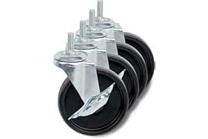 Honey-Can-Do SHF-01939 4-Inch Caster Roller Wheels for HCD Shelving Unit, Set of Four,Black