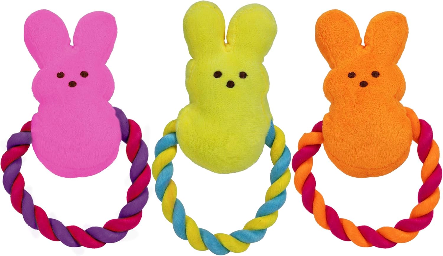 Peeps Plush Bunny Rope Pull Toy for Dogs