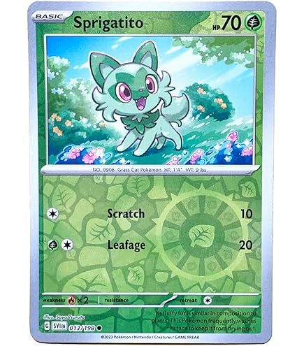 Amazon.com: Pokemon - Sprigatito 013/193 - Paldea Evolved - Reverse Holo  Pokemon Card