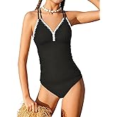 Kimoda Teen Girls Tankini Swimsuit Girls V Neck Straps Bathing Suit Two Piece Printed Swimsuit 9-16 Years