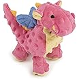 goDog Bubble Plush Dragons Squeaky Dog Toy, Chew Guard Technology - Coral, Small