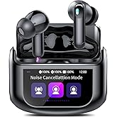 Wireless Earbuds, Bluetooth 5.4 Headphones Multi-Function Touch Screen with 5 EQ Modes, 48H Ear Buds Bass Stereo with ANC Noise Cancelling/Transparency Mode, IPX7 Bluetooth Earbuds for Android/iOS