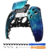 eXtremeRate Blue Nebula Touchpad Front Top Shell Compatible with ps5 Controller BDM-010 020 030 040 050, DIY Replacement Shell Custom Touch Pad Cover Compatible with ps5 Controller