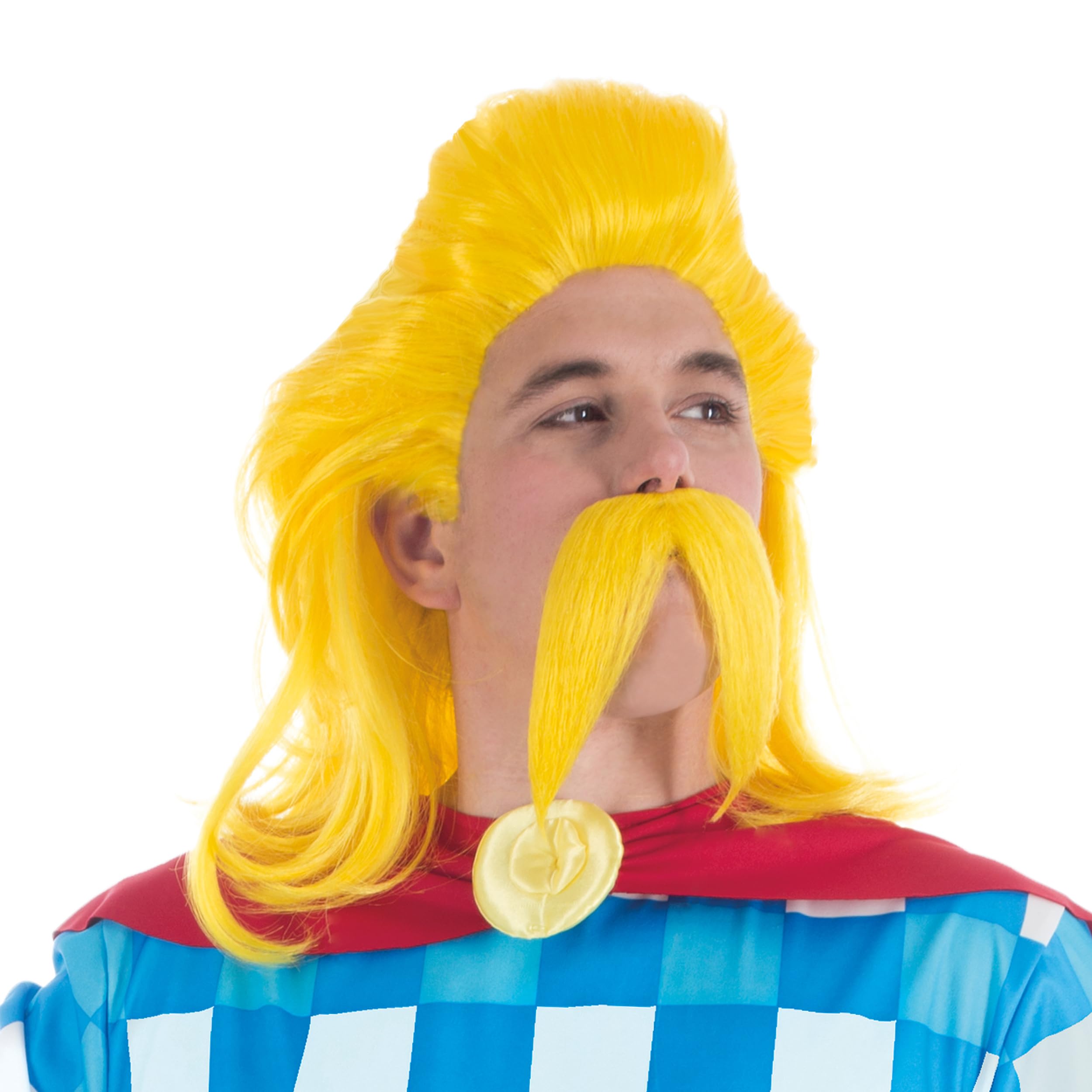 Chaks Asterix and Obelix Perruque Wig and Moustache, One Size, Yellow