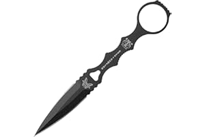 Benchmade - SOCP Knife, Double Edge Dagger Blade, Plain Edge, Black Handle