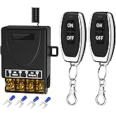 RVBOATPAT Wireless Remote Switch DC 8V/12V/24V/48V/72V/86V 30A Relay RF Remote Control 328ft Long Range for Anti-Theft Alarms Security Systems Roller Lind Door