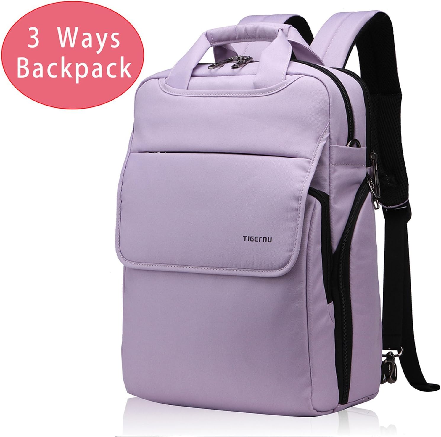 Kuprine Water Resistant Lightweight College School Laptop Backpack Briefcase 14 Inch Slim Travel Bag Stylish Notebook Computer Backpacks,Light Purple