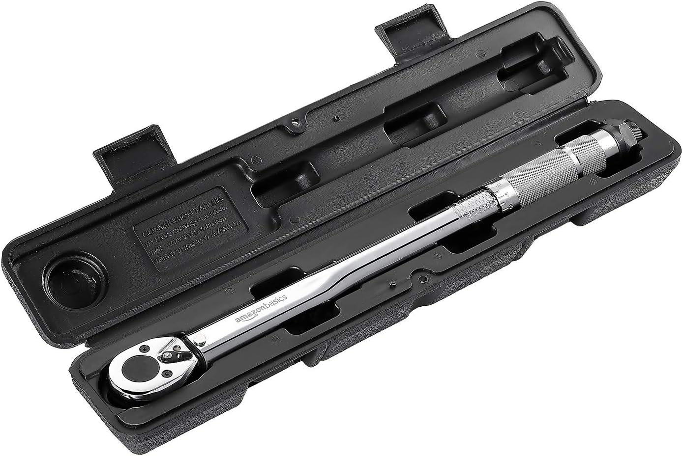 Amazon Basics 3/8 Inch Drive Click Torque Wrench, 15-80 ft.-lb, 20.4-108.5 Nm, Chrome - Image 3