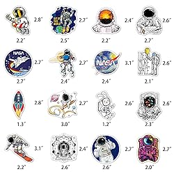 100pcs Space Stickers Pack for Water Bottles, NASA