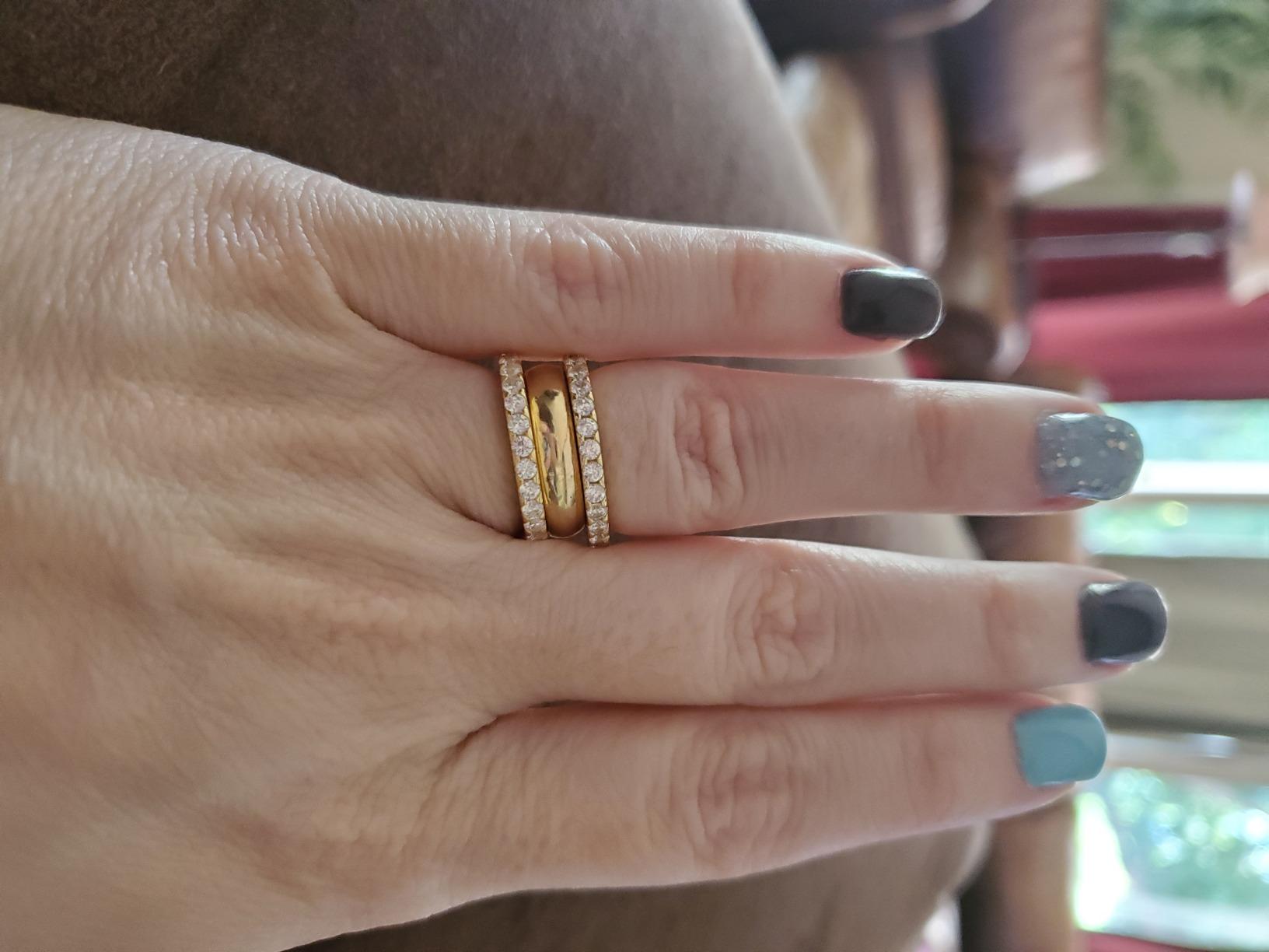 $3/mo - Finance PAVOI 14K Gold Plated Cubic Zirconia Diamond Stackable ...
