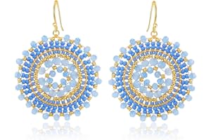 ELEGANCE 11 DESIGNS Colorful Summer Beaded Earrings For Women Crystals Glass Bead Dangle Drop Bohemia Earrings Statement Earrings For Women