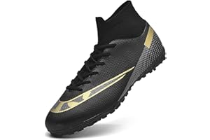 DKHHN Men's Soccer Shoes Football Cleats High-Tops Lace-Up Non-Slip Spikes AG/FG