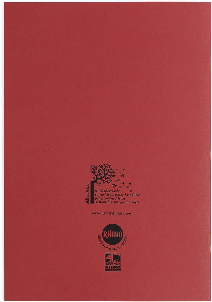 Rhino Stationery Exercise Book, Red, a4 - Image 5