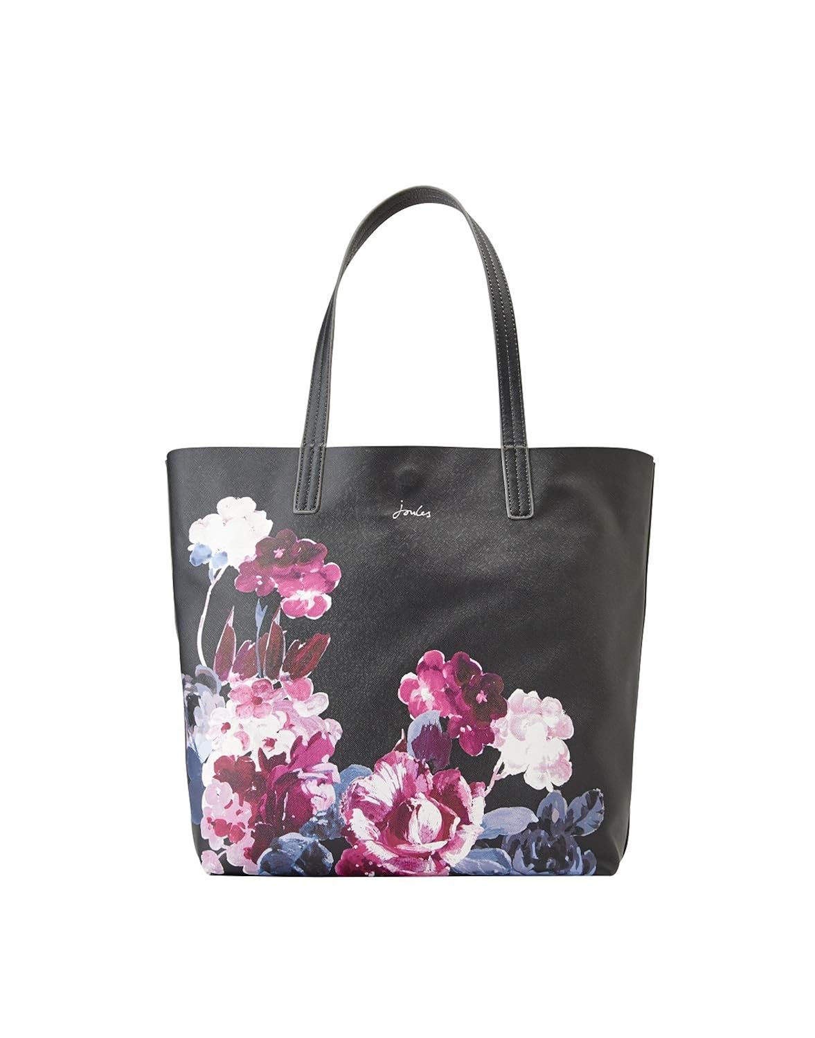 Joules Revery Print Reversible Tote Bag (Z) Black Winter Floral ONE