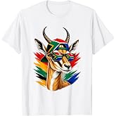 Patriotic South Africa Springbok Goat Flag T-Shirt