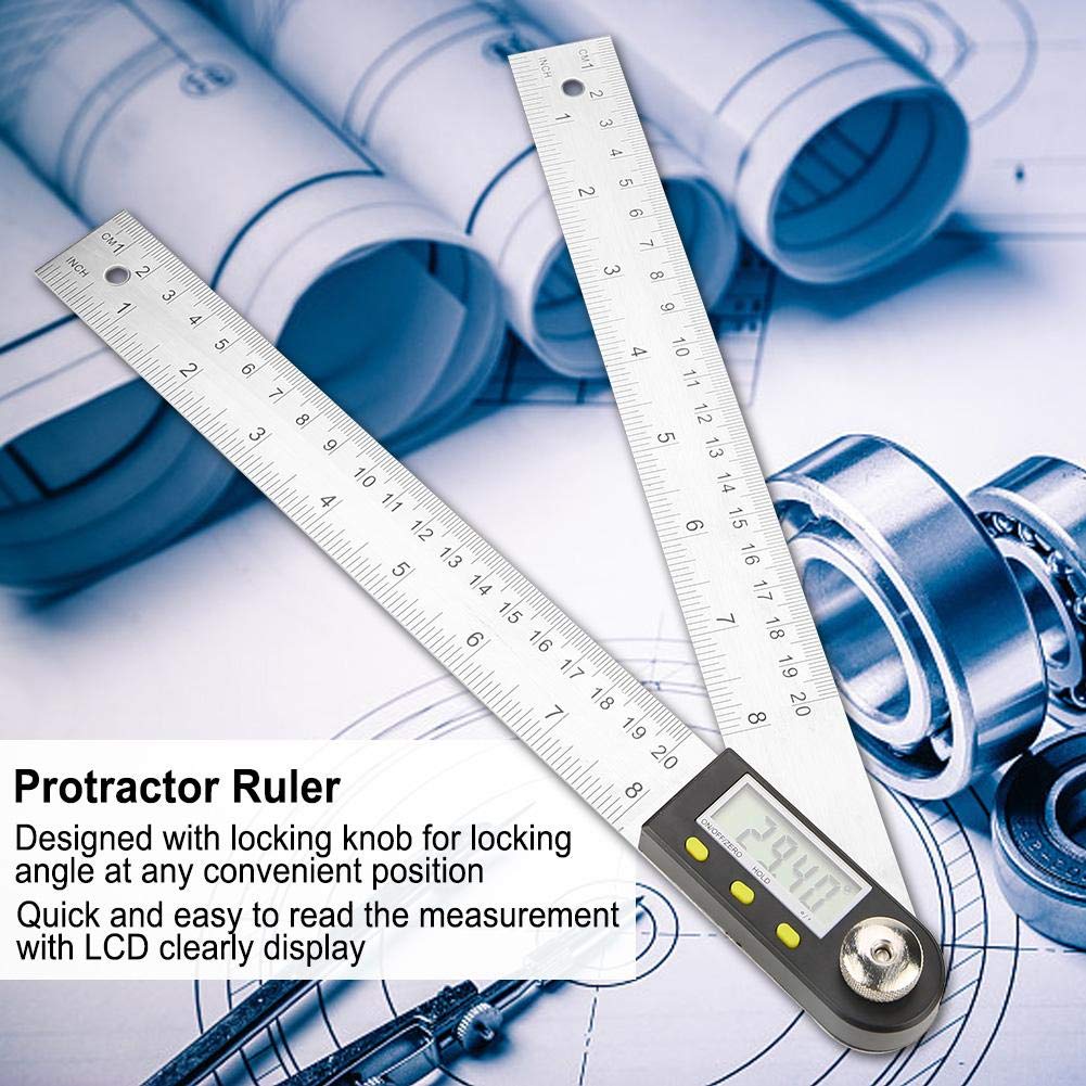 Stainless Steel Digital Angle Ruler,200mm Measure Tools with LCD Display Angle Finder Protractor - Image 4