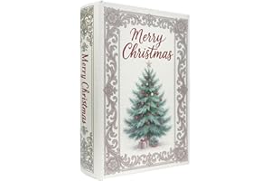 XIAOAIKA Christmas Decorative Wooden Book Box, Vintage Faux Book Boxes with Leather Cover, Secret Storage with Magnetic Closure, Holiday Gift Box for Home Office Bookshelf Decor (1 x Christmas Z)