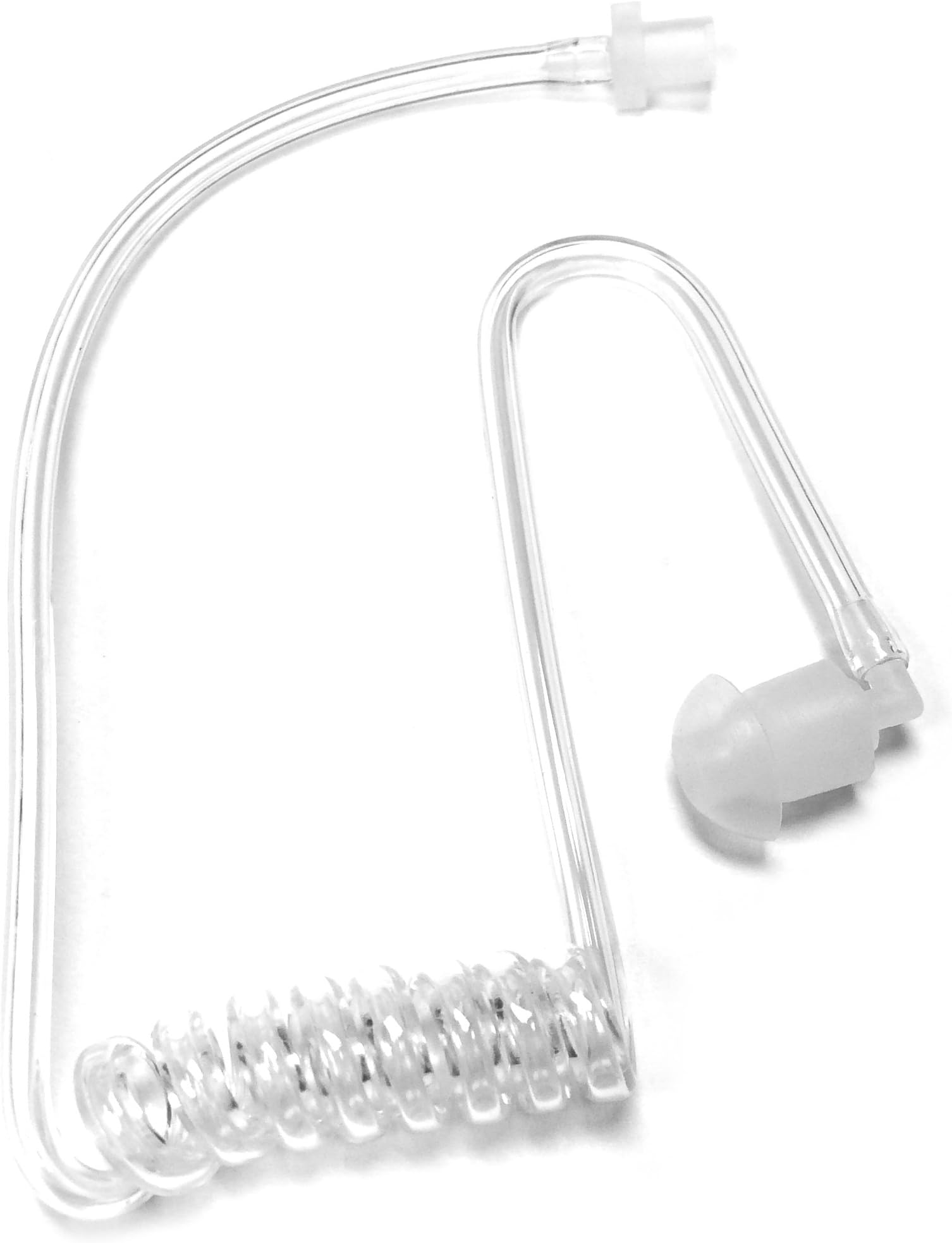 Replacement Clear Coiled Acoustic Tube for Two-Way Radio Surveillance and Listen Only Earpieces by TCG