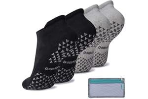 Hylaea Unisex Non Slip Socks with Grip for Yoga, Hospital, Pilates, Barre | Ankle, Cushioned