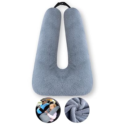 FHSGGP Travel Pillow Car Pillow Kid Car Sleeping The Sleeping Aid for Adults and Kids on Road Trips Kids Travel Pillow Gray