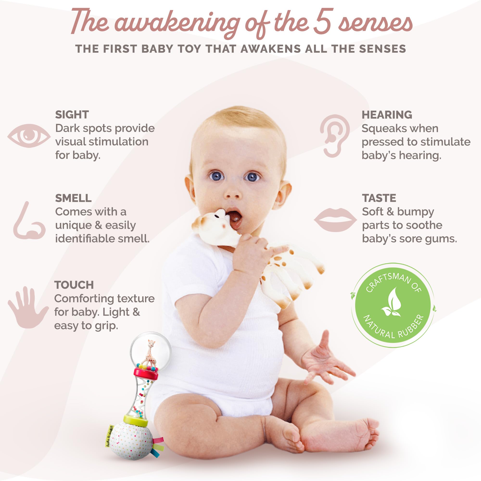 Sophie la girafe | Ready to Give Birth Box | Includes Sophie la girafe & Soft Maracas Rattle | Comfort & Soothe | Awaken All 5 Senses