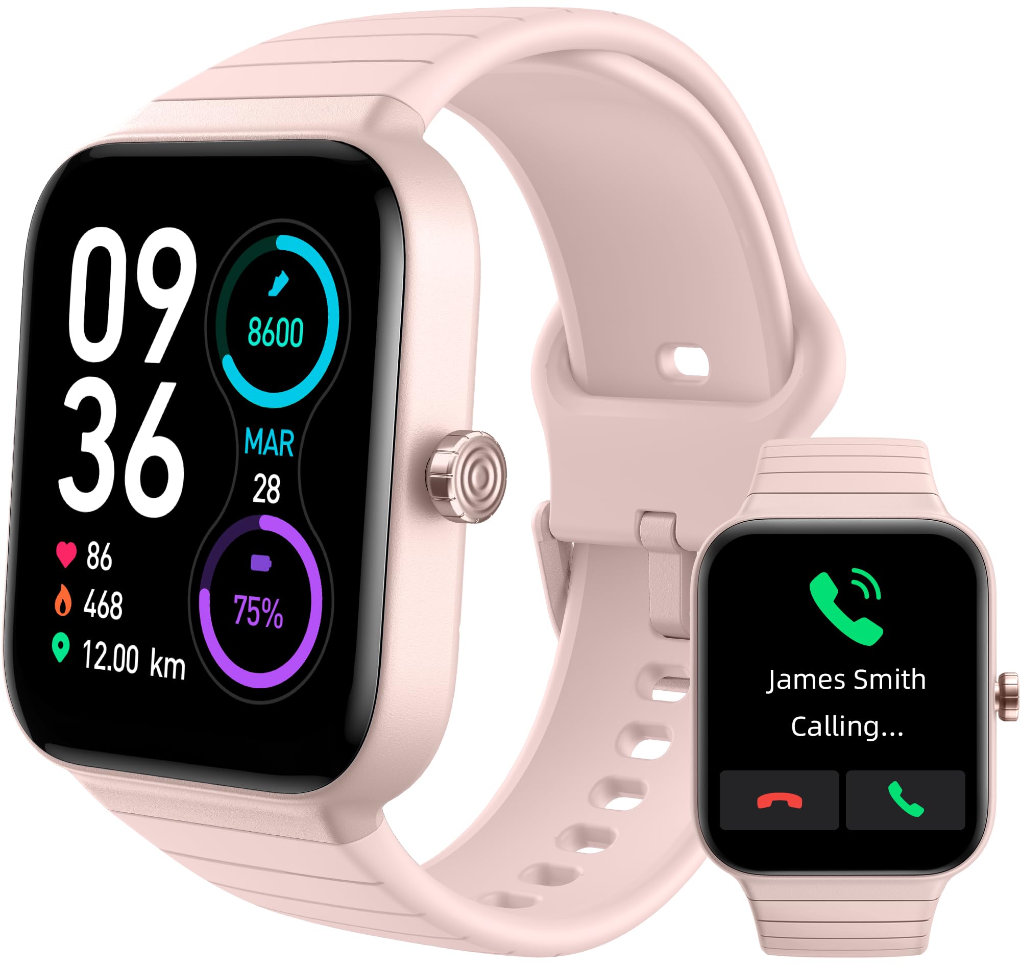 Delvfire Smart Watch for Men Women (Answer/Make Call), Alexa Built-in, 1.8" Touch Screen Fitness Watch with Sp02 Heart Rate Sleep Monitor, 100 Sports, Waterproof Step Counter Watch for iPhone Android