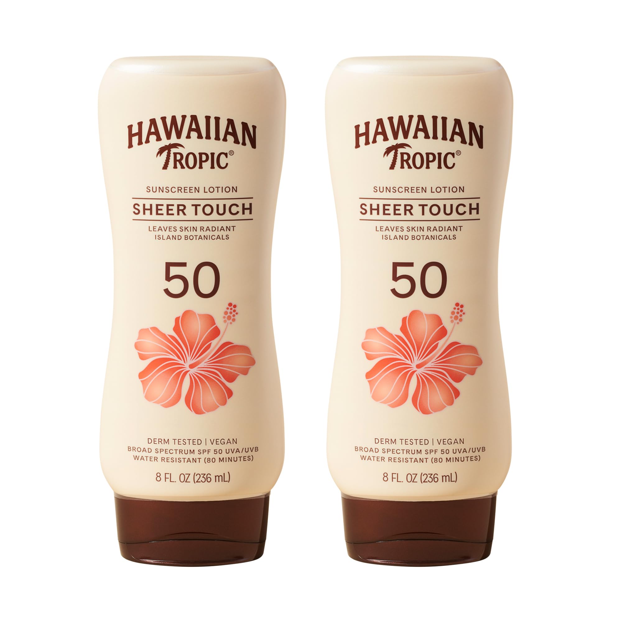 Photo 1 of Hawaiian Tropic Sheer Touch Ultra Radiance Lotion Sunscreen SPF 50, 8 Fl Oz Twin Pack, Hawaiian Tropic Sunscreen SPF 50, Sunblock, Oxybenzone Free Sunscreen, Body Sunscreen Pack, 8 Fl Oz each