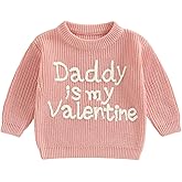 Nokpsedcb Baby Girl Cute Long Sleeve Heart Flowers Embroidery Oversized Sweater Toddler Valentine Outfit