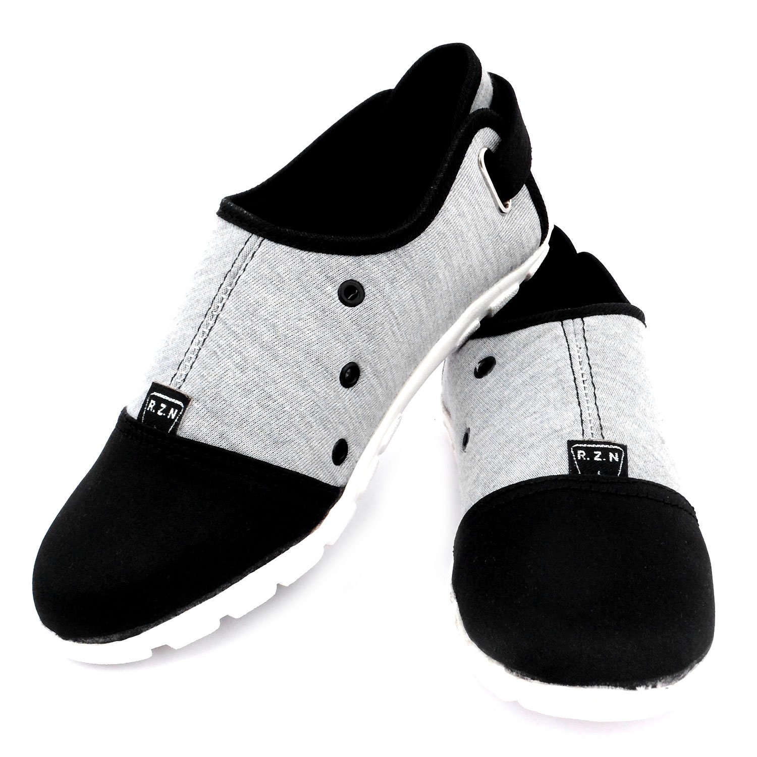 ziaula women ladies synthetic casual black and grey shoes