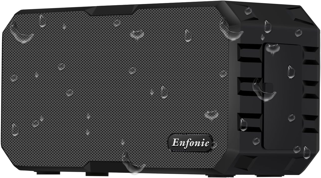 Enfonie F5 Wireless Bluetooth Speaker Compact Portable Water Resistant Speaker for iPhone iPad Tablets