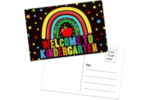 GMEMNOV Welcome To Kindergarten Postcards - 30PCS Welcome Back to School Postcards for Kids Students from Teacher Kindergarten Gifts Teacher Postcards Supplies Must Haves