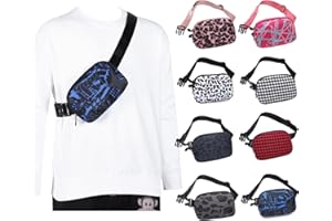AUSION 80s 90s Belt Bags for Women & Men, Fashionable Printed Crossbody Fanny Packs, Hands-Free Party Concerts Outdoor Workout Travel Accessories